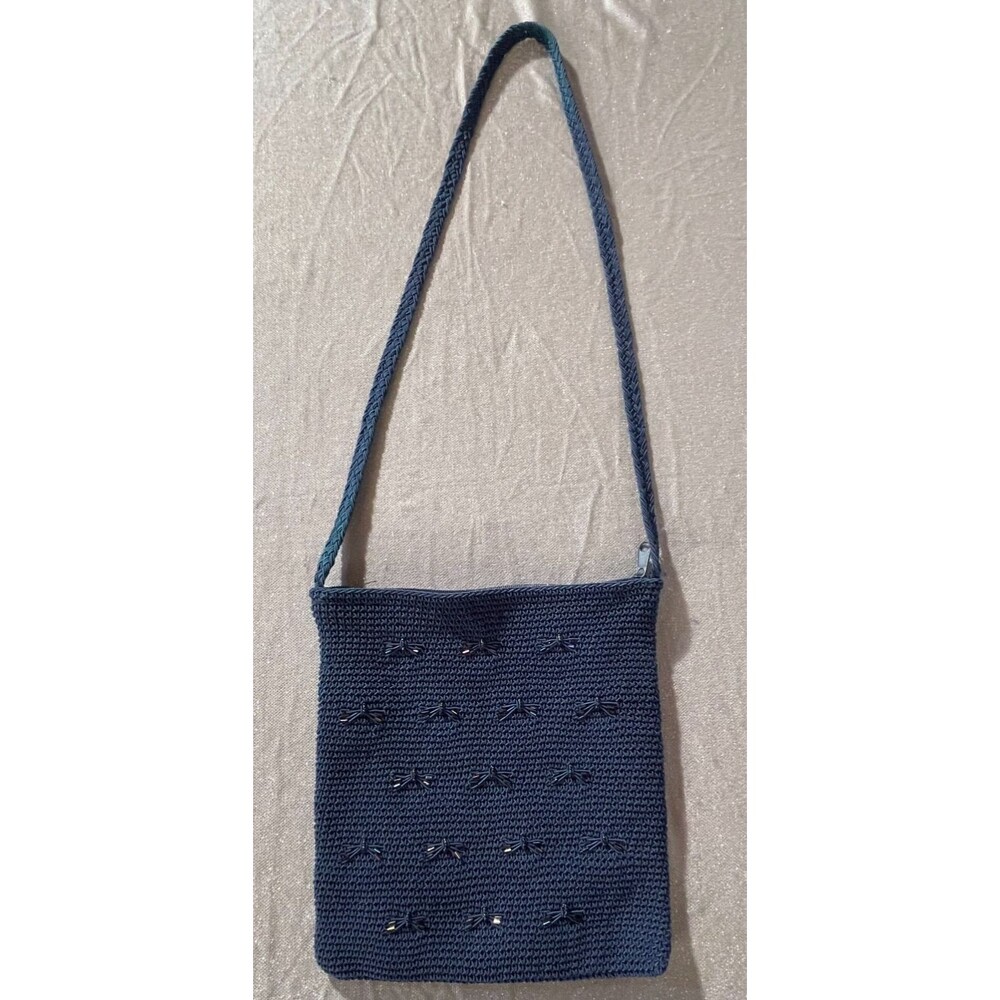 Vintage 90s Dark Blue Purse 1990s Retro Beaded Dragonflies Whimsigoth Fairy Bag
